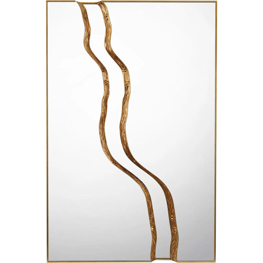 Flume Mirror by John-Richard in exotic gold. Made from unique in a unique style.