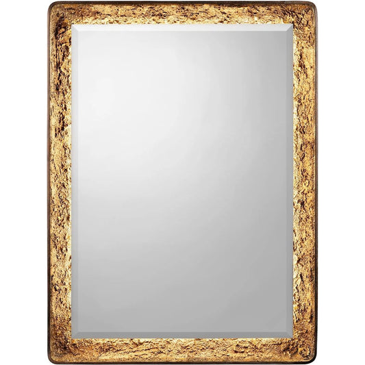 Gilded Oak Rectangular Mirror by John-Richard in nugget gold. Made from unique in a unique style.