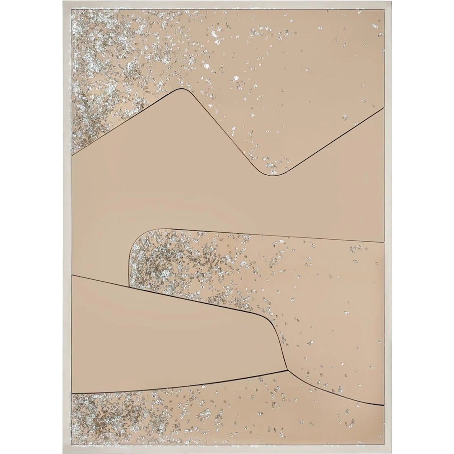 001 SI-2372963 | Primary Silo | Bansa Mirror by John-Richard in bronze and polished stainless steel. Made from bronze, crushed glass nuggets in a modern style.