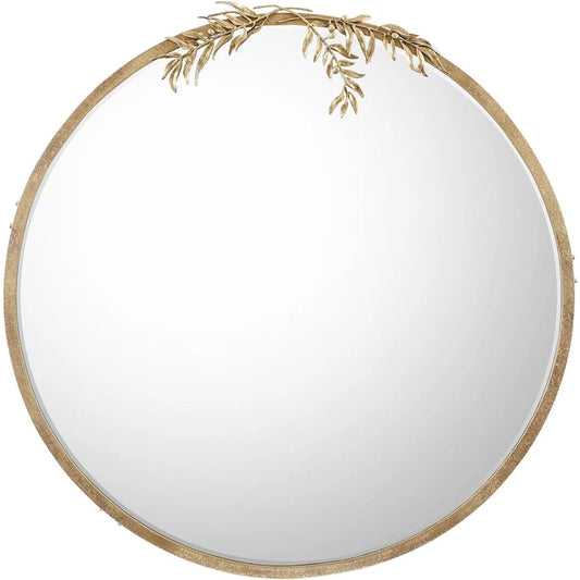 Olive Branch Mirror by John-Richard in brass. Made from unique in a unique style.