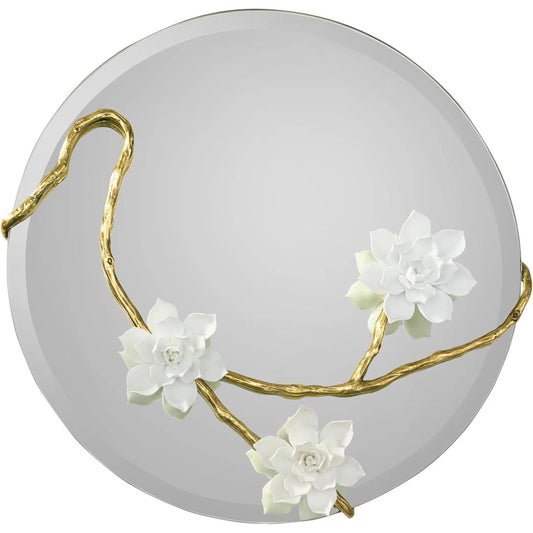 Round Wallflower Mirror by John-Richard. Made from unique in a unique style.