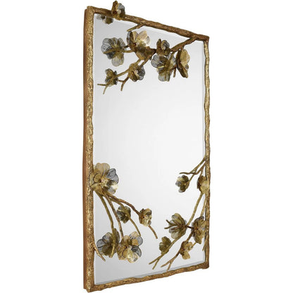 Golden Camellia Mirror by John-Richard. Made from unique in a unique style.