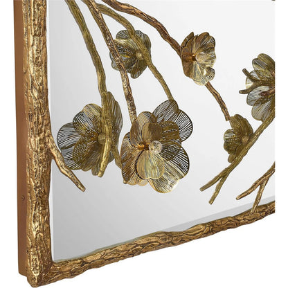Golden Camellia Mirror by John-Richard. Made from unique in a unique style.