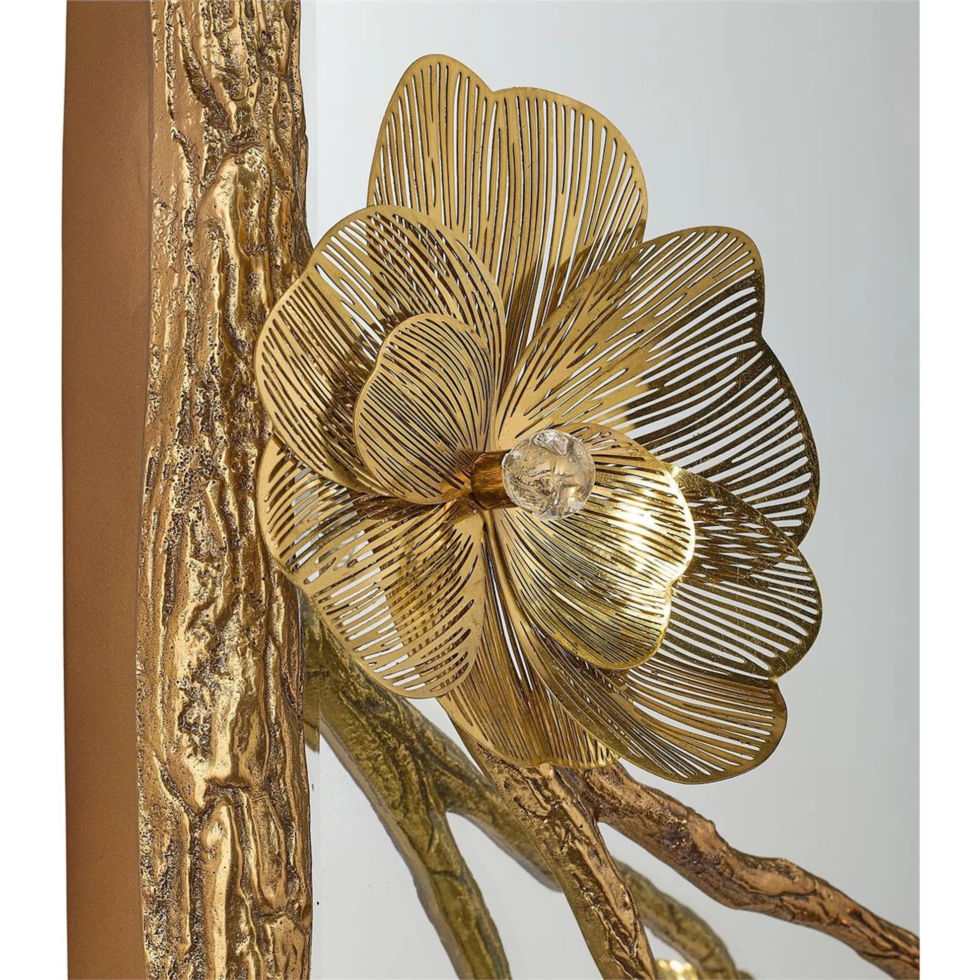 Golden Camellia Mirror by John-Richard. Made from unique in a unique style.
