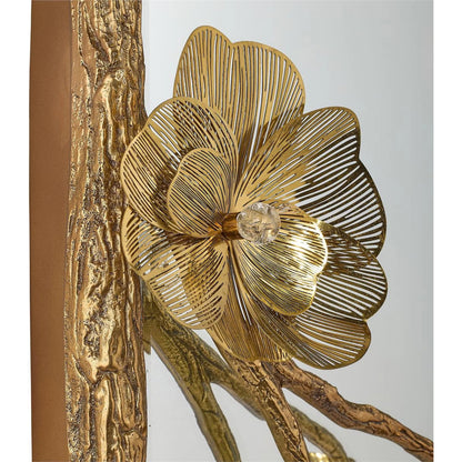 Golden Camellia Mirror by John-Richard. Made from unique in a unique style.