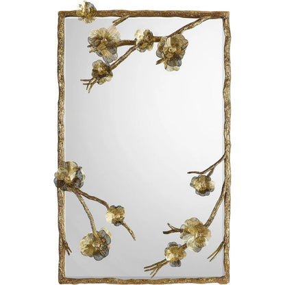 Golden Camellia Mirror by John-Richard. Made from unique in a unique style.