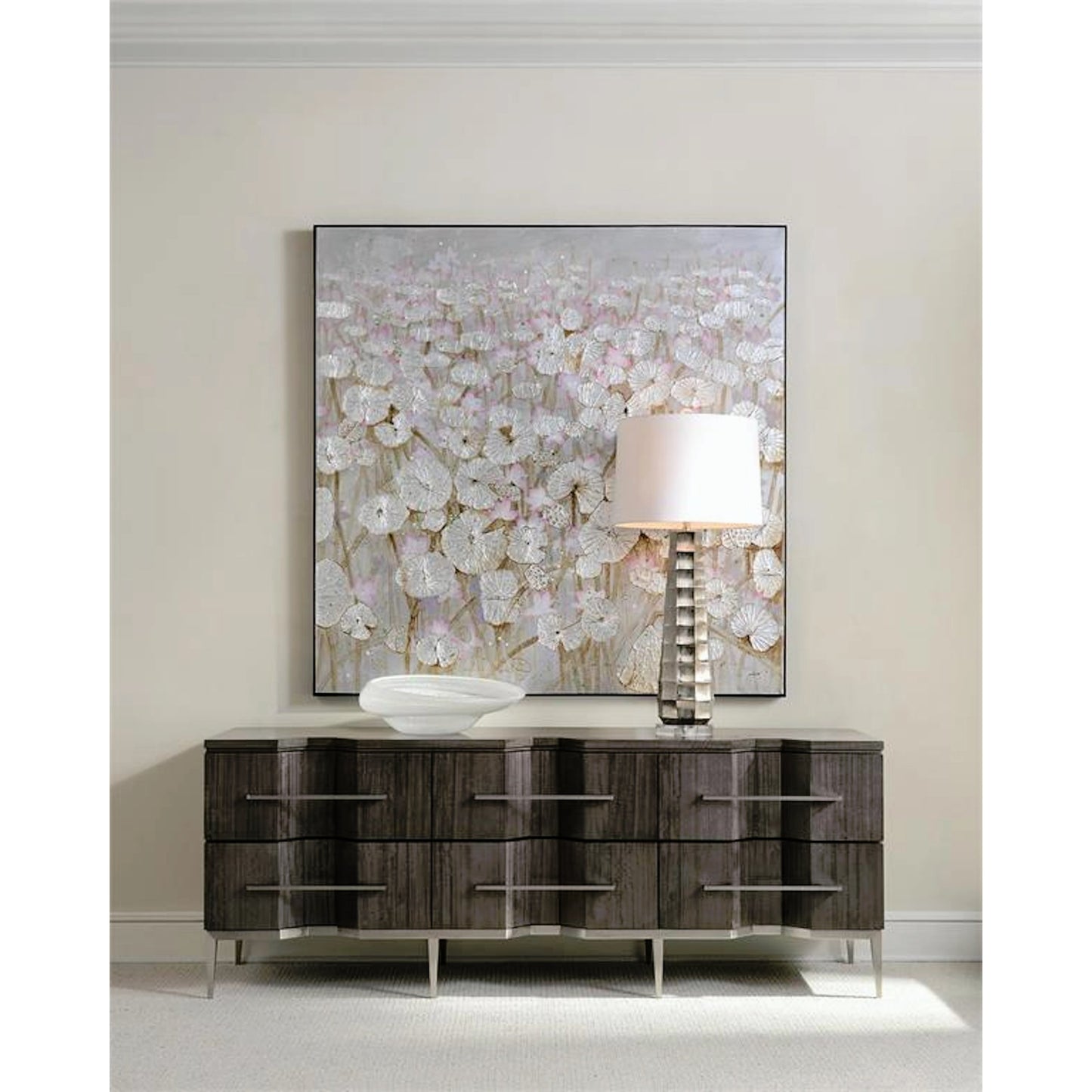 008 SR-865945 | Lifestyle | Teng Fei's Silver Lily Pond by John-Richard in black, silver. Made from wood in a modern style.