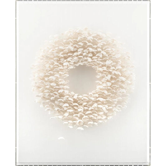 Ethereal Wreath by John-Richard in white, off-white. Made from paper, linen, thread, acrylic in a unique style.