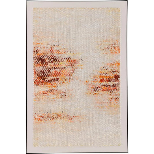 Awu's Mist of Dawn by John-Richard in orange, yellow, brown, white, black. Made from canvas, aluminum in a unique style.
