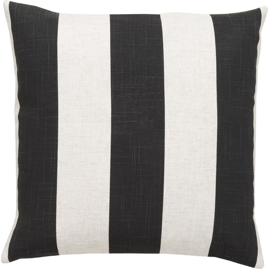 Simple Stripe Pillow - 24349 by Surya in ivory, black. Made from 70% polyester, 30% linen in a modern style.