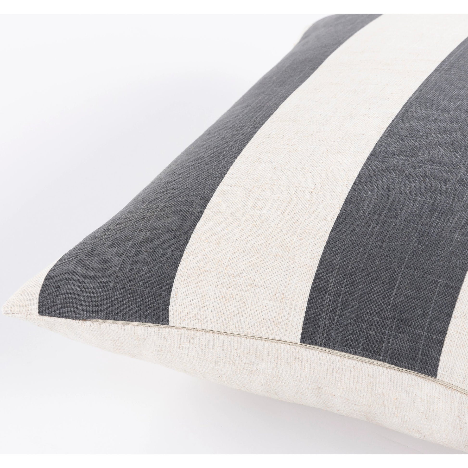 Simple Stripe Pillow - 24349 by Surya in ivory, black. Made from 70% polyester, 30% linen in a modern style.