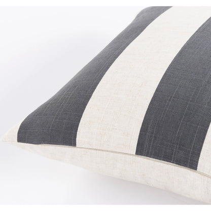 Simple Stripe Pillow - 24349 by Surya in ivory, black. Made from 70% polyester, 30% linen in a modern style.