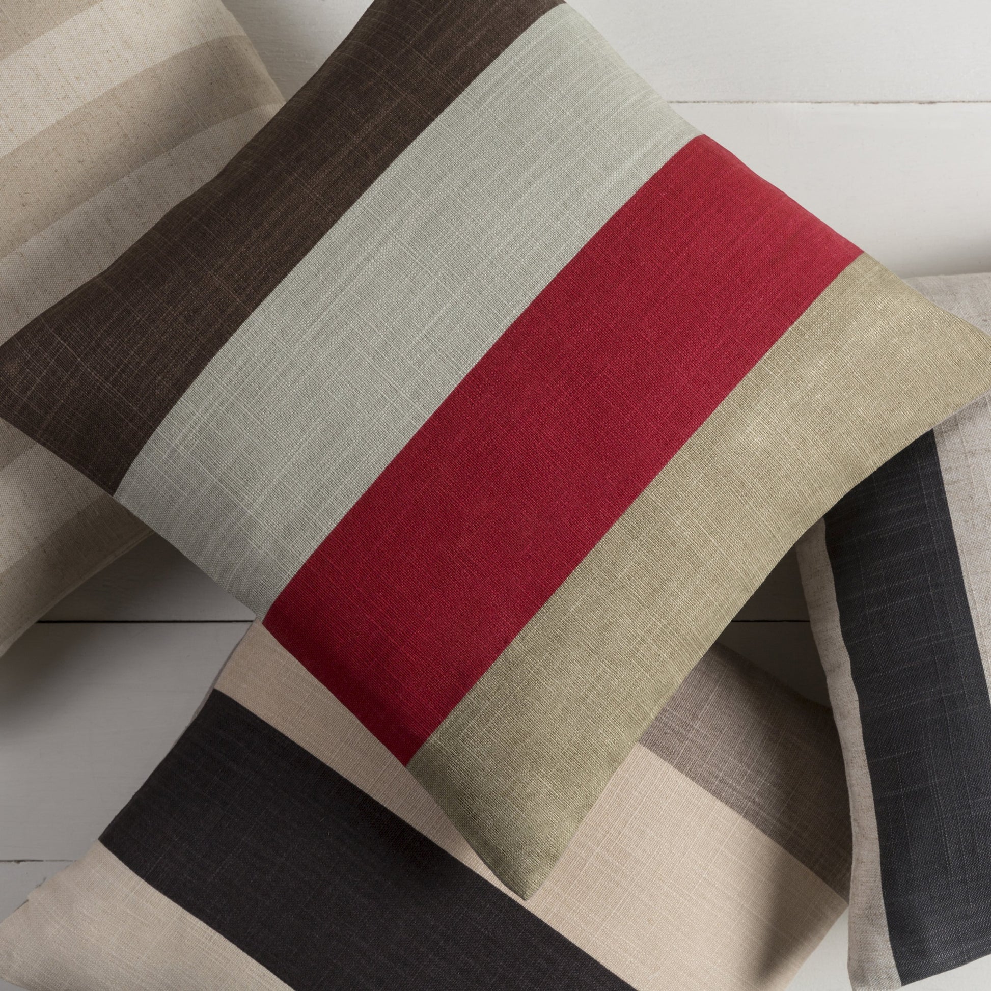Simple Stripe Pillow - 24349 by Surya in ivory, black. Made from 70% polyester, 30% linen in a modern style.