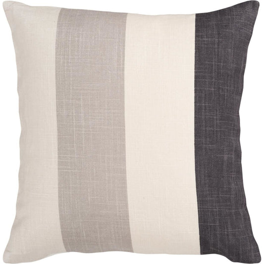 Simple Stripe Pillow - 13289 by Surya in beige, charcoal, taupe. Made from 80% viscose, 20% linen in a modern style.