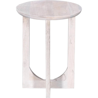 Sasha Side Table by LH Imports in white and whitewash. Made from mango wood in a unique style.