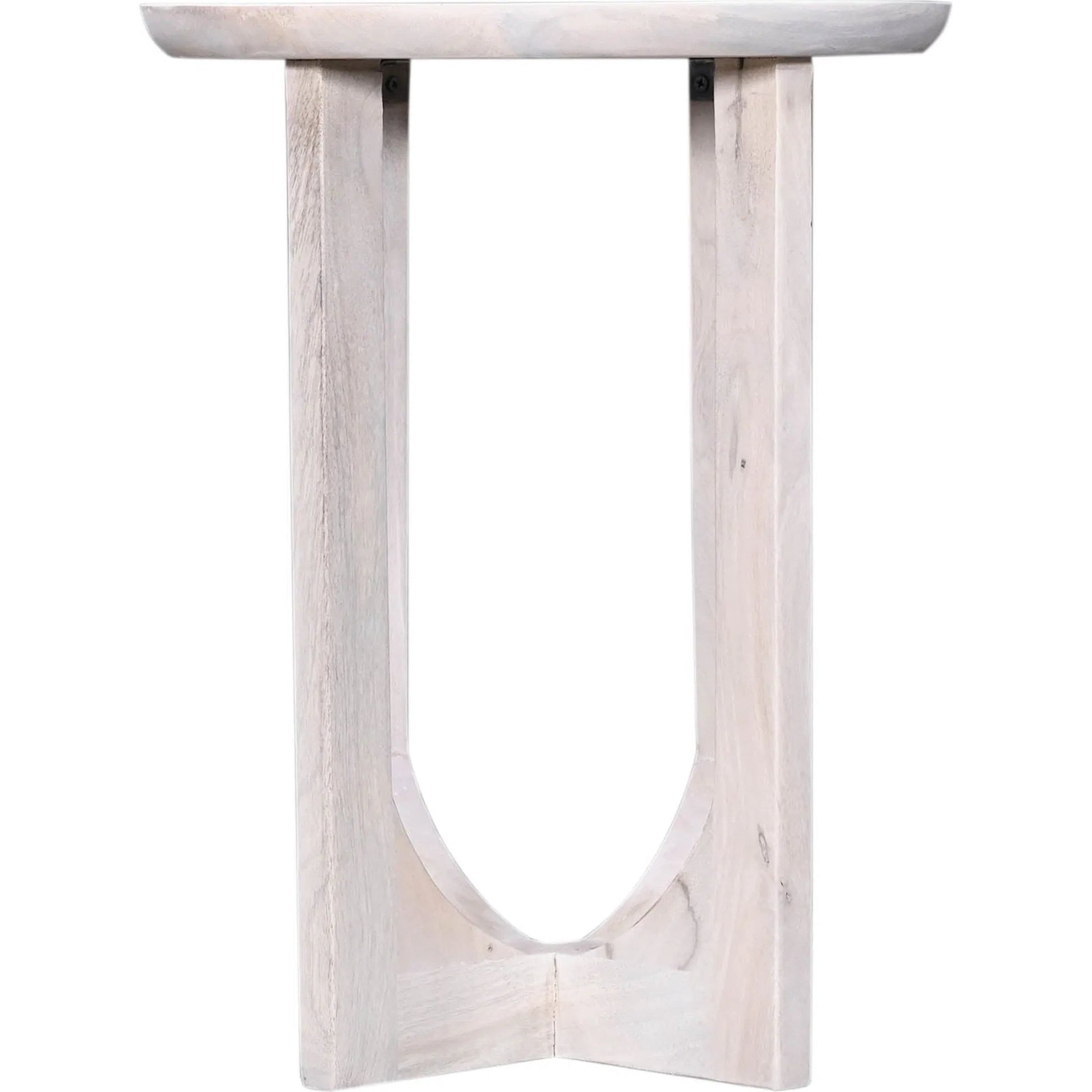Sasha Side Table by LH Imports in white and whitewash. Made from mango wood in a unique style.