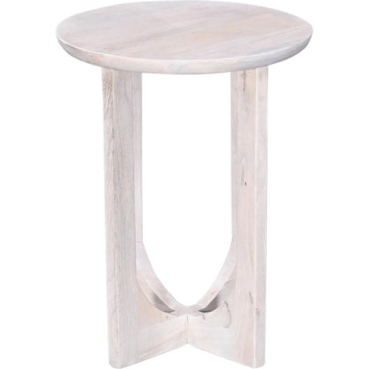 Sasha Side Table by LH Imports in white and whitewash. Made from mango wood in a unique style.