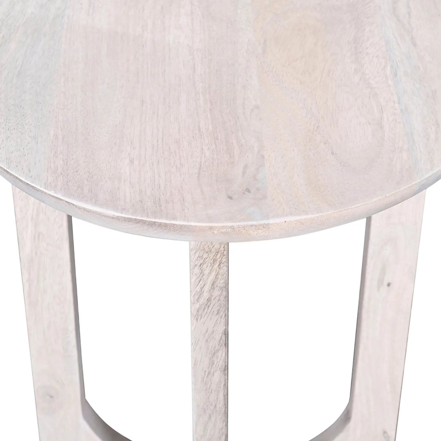 005 SI-2325096 | Closeup | Sasha Side Table by LH Imports in white and whitewash. Made from mango wood in a unique style.