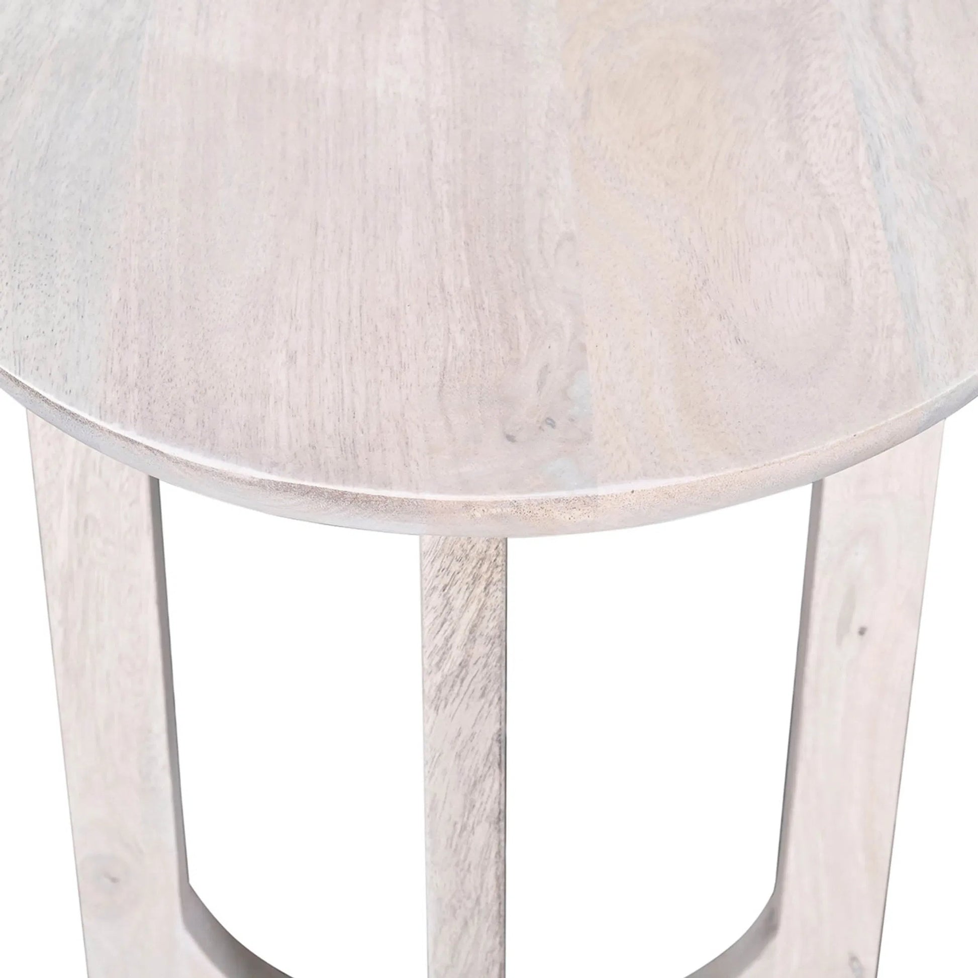 Sasha Side Table by LH Imports in white and whitewash. Made from mango wood in a unique style.