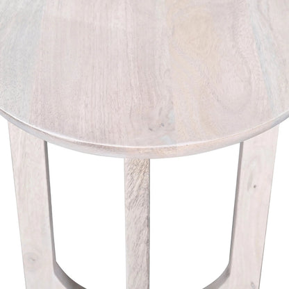 Sasha Side Table by LH Imports in white and whitewash. Made from mango wood in a unique style.