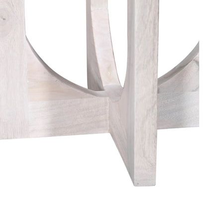 Sasha Side Table by LH Imports in white and whitewash. Made from mango wood in a unique style.