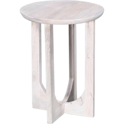 Sasha Side Table by LH Imports in white and whitewash. Made from mango wood in a unique style.