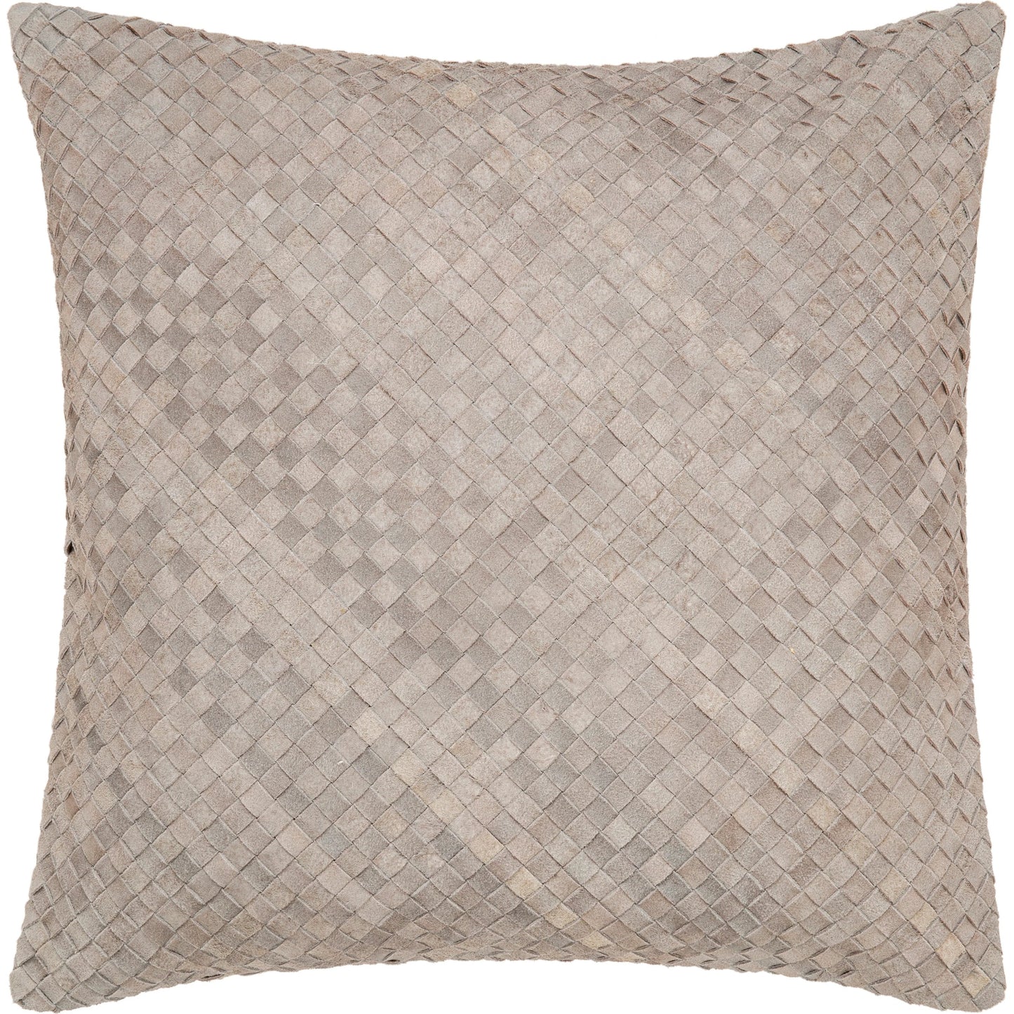 000 SI-1920608,SI-1920609,SI-1920610,SI-1920611,SI-1920612,SI-1920613 | Primary Silo | Joshua Pillow - 23354 by Surya in taupe. Made from front: 100% leather, back: 100% polyester in a modern style.