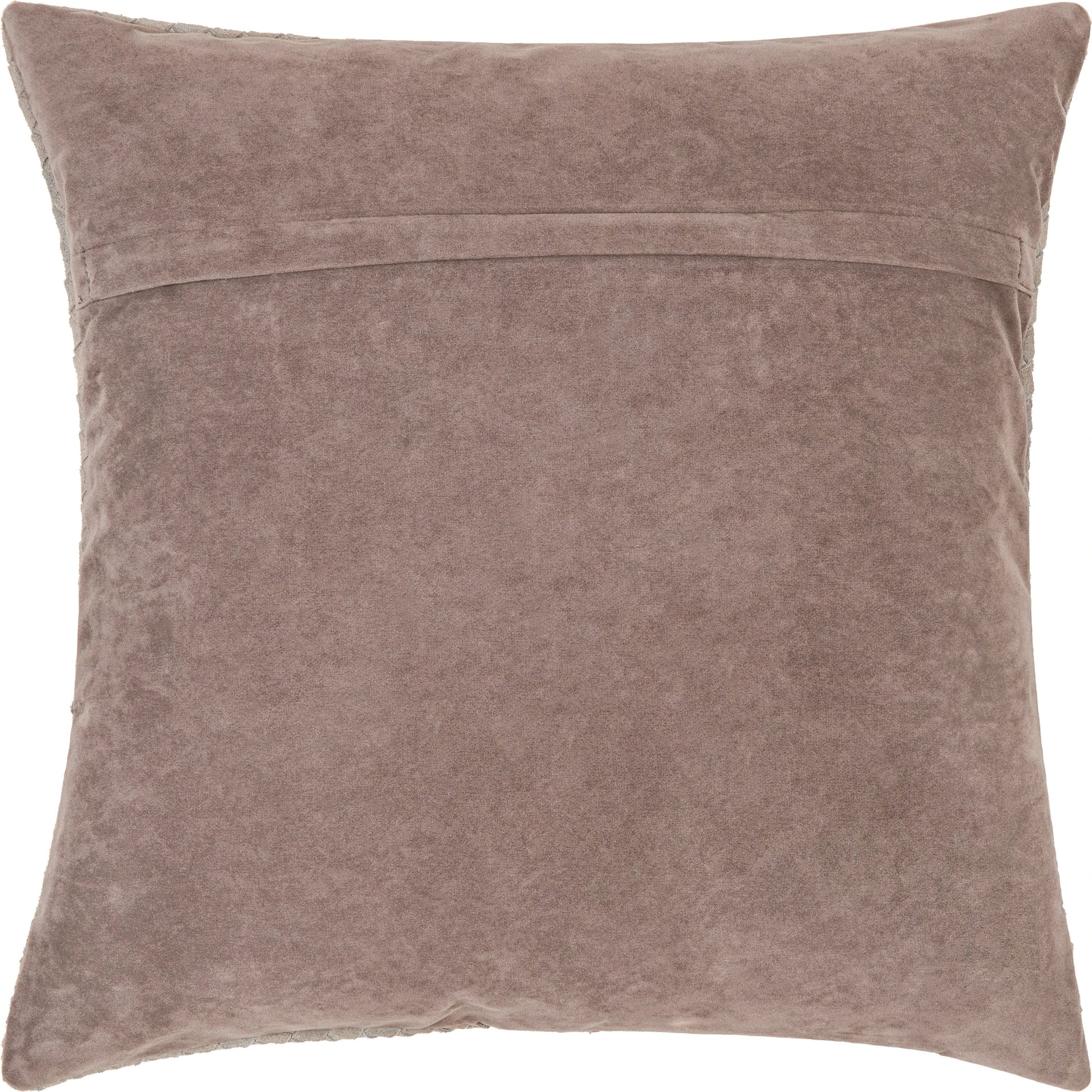 Joshua Pillow - 23354 by Surya in metallic - silver, ash, off-white. Made from front: 100% leather, back: 100% polyester in a modern style.