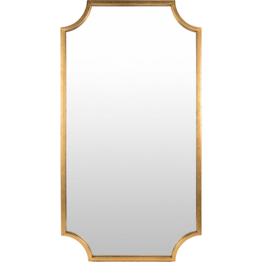 Joslyn Mirror by Surya in frame: gold and leaf. Made from frame (substrate): manufactured wood in a modern style.