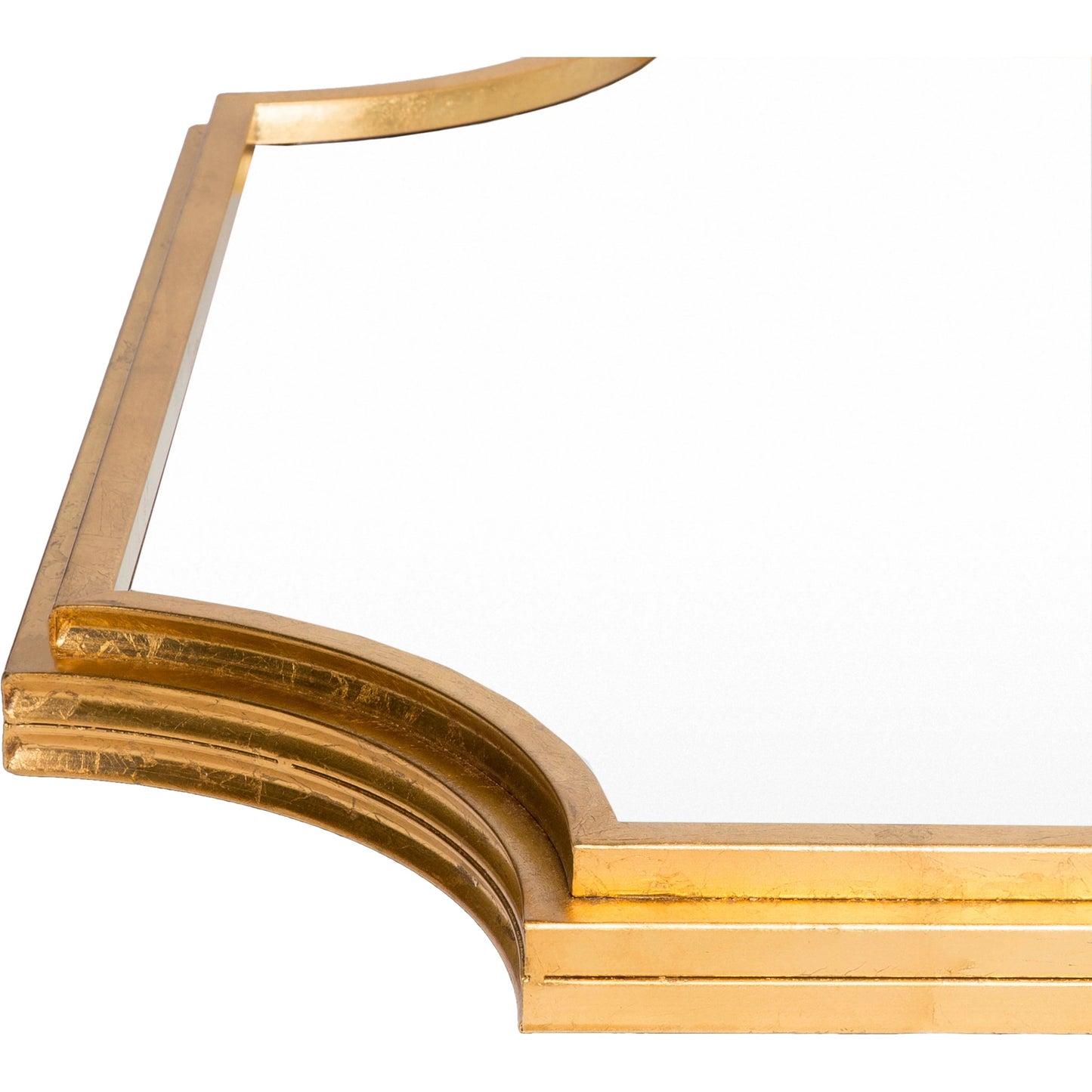 001 SI-1914127 | Closeup | Joslyn Mirror by Surya in gold, silver and leaf. Made from frame (substrate): manufactured wood in a modern style.
