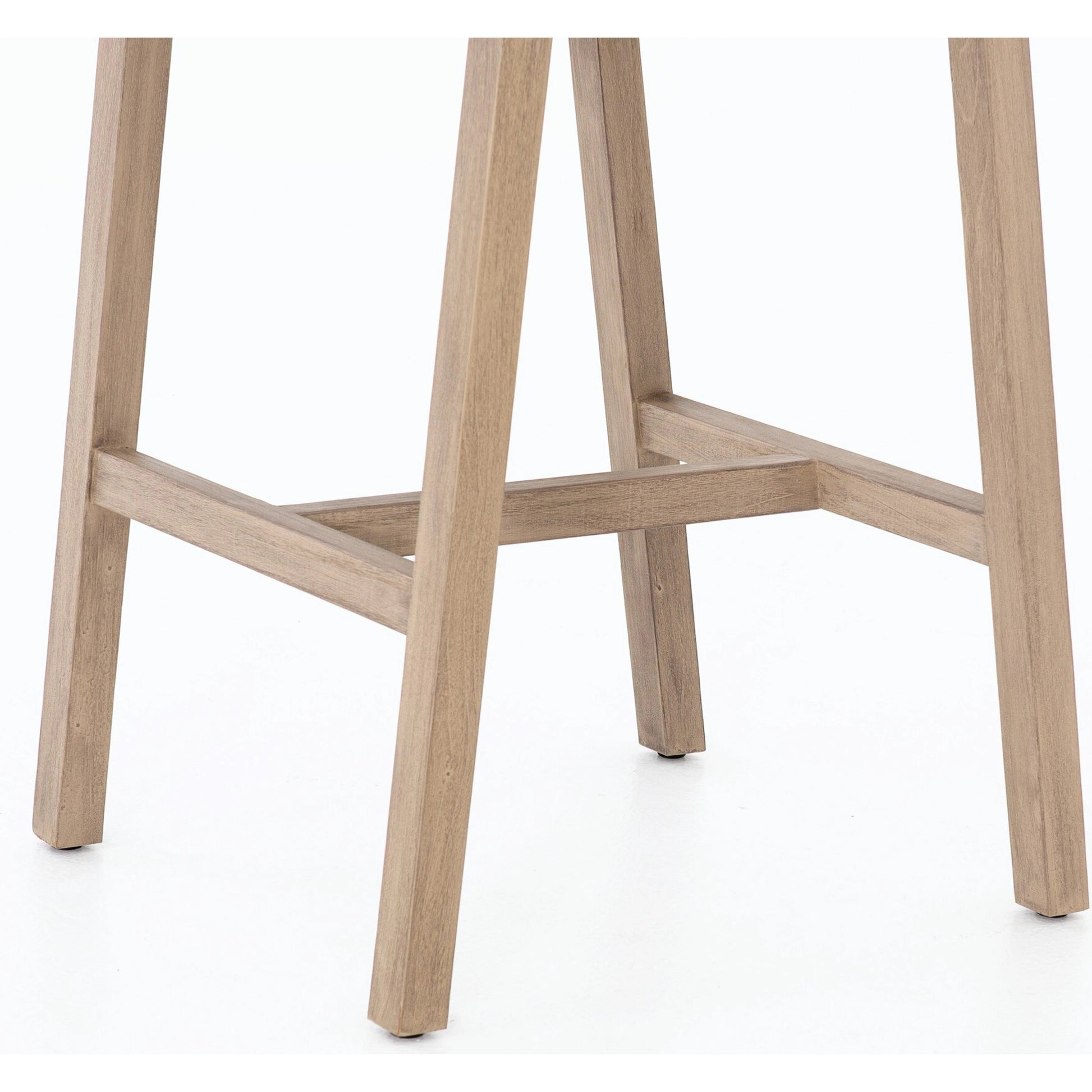 Delano Outdoor Bar Stool by Four Hands. Made from solid fsc®-certified teak, 100% polypropylene in a coastal style.