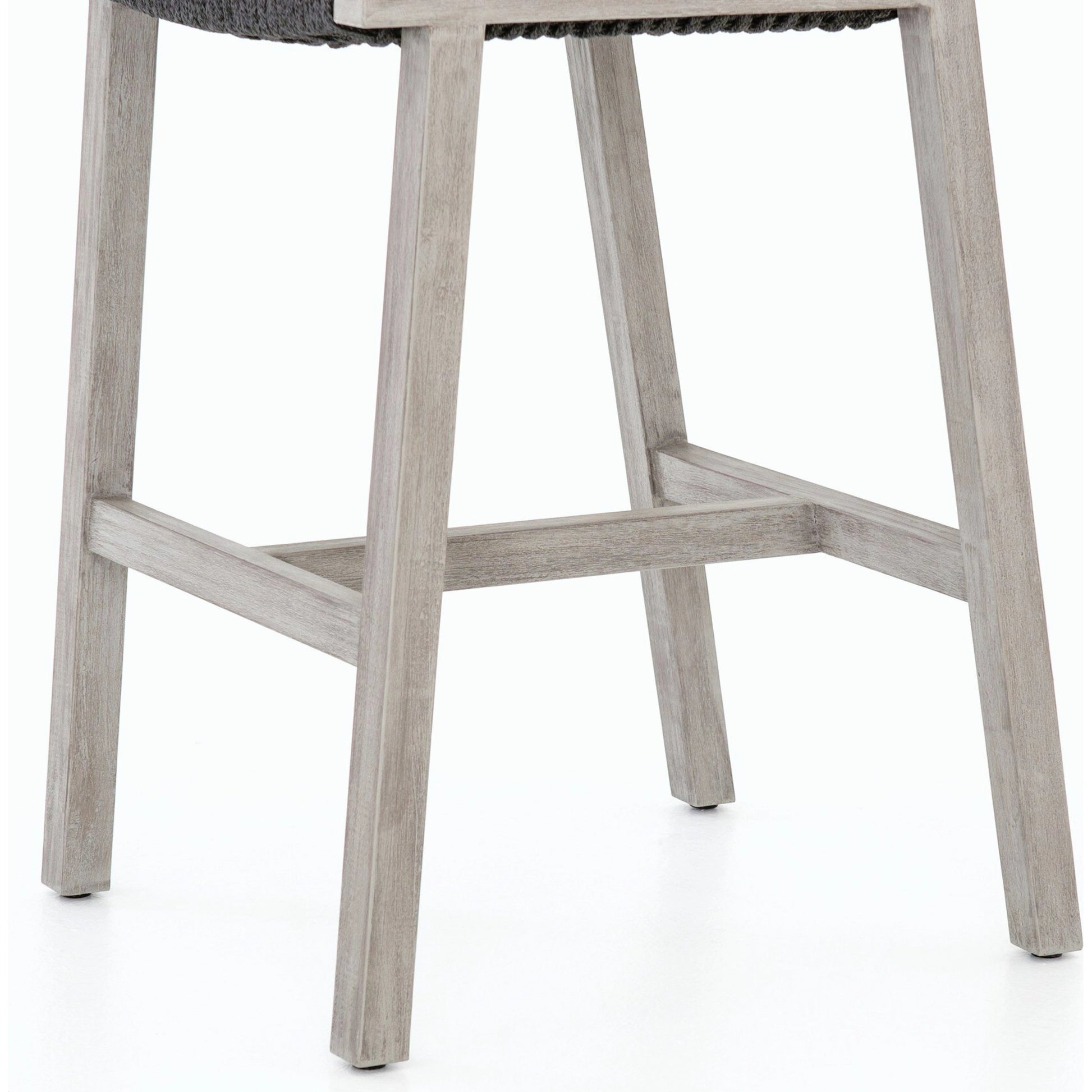 Delano Outdoor Bar Stool by Four Hands. Made from solid fsc®-certified teak, 100% polypropylene in a coastal style.