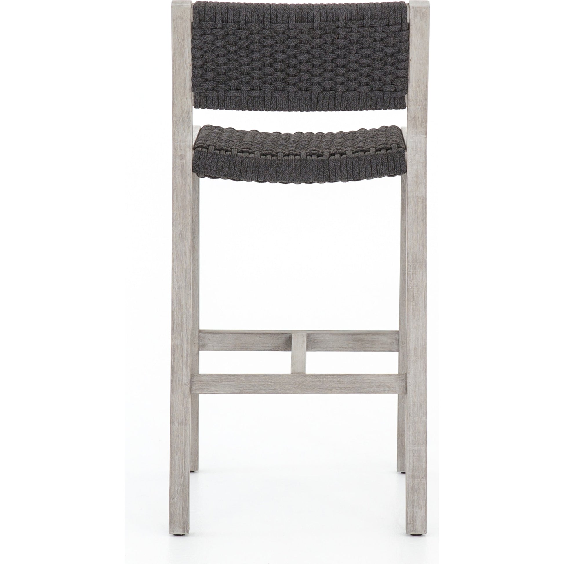 Delano Outdoor Bar Stool by Four Hands. Made from solid fsc®-certified teak, 100% polypropylene in a coastal style.
