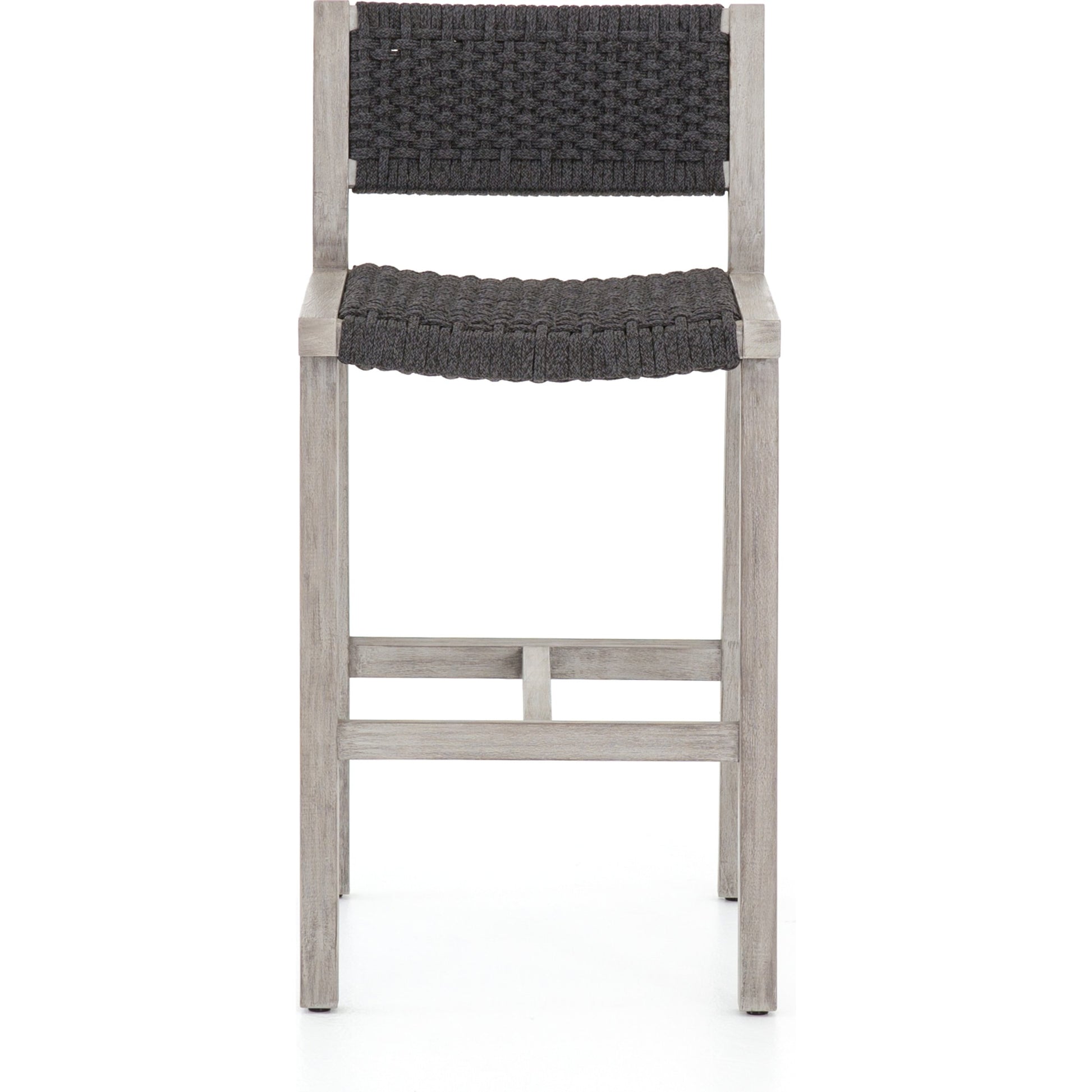 Delano Outdoor Bar Stool by Four Hands. Made from solid fsc®-certified teak, 100% polypropylene in a coastal style.