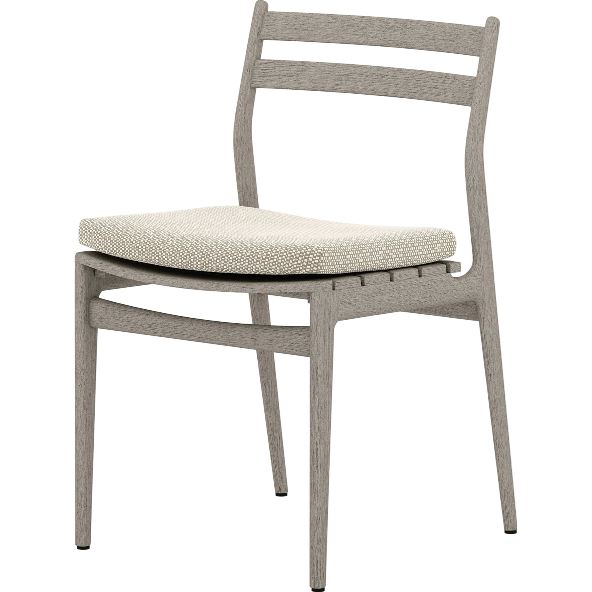 Atherton Outdoor Dining Chair by Four Hands. Made from 100% olefin, solid fsc®-certified teak, 91% polyurethane foam pad, 9% polyester fiber batting in a coastal style.