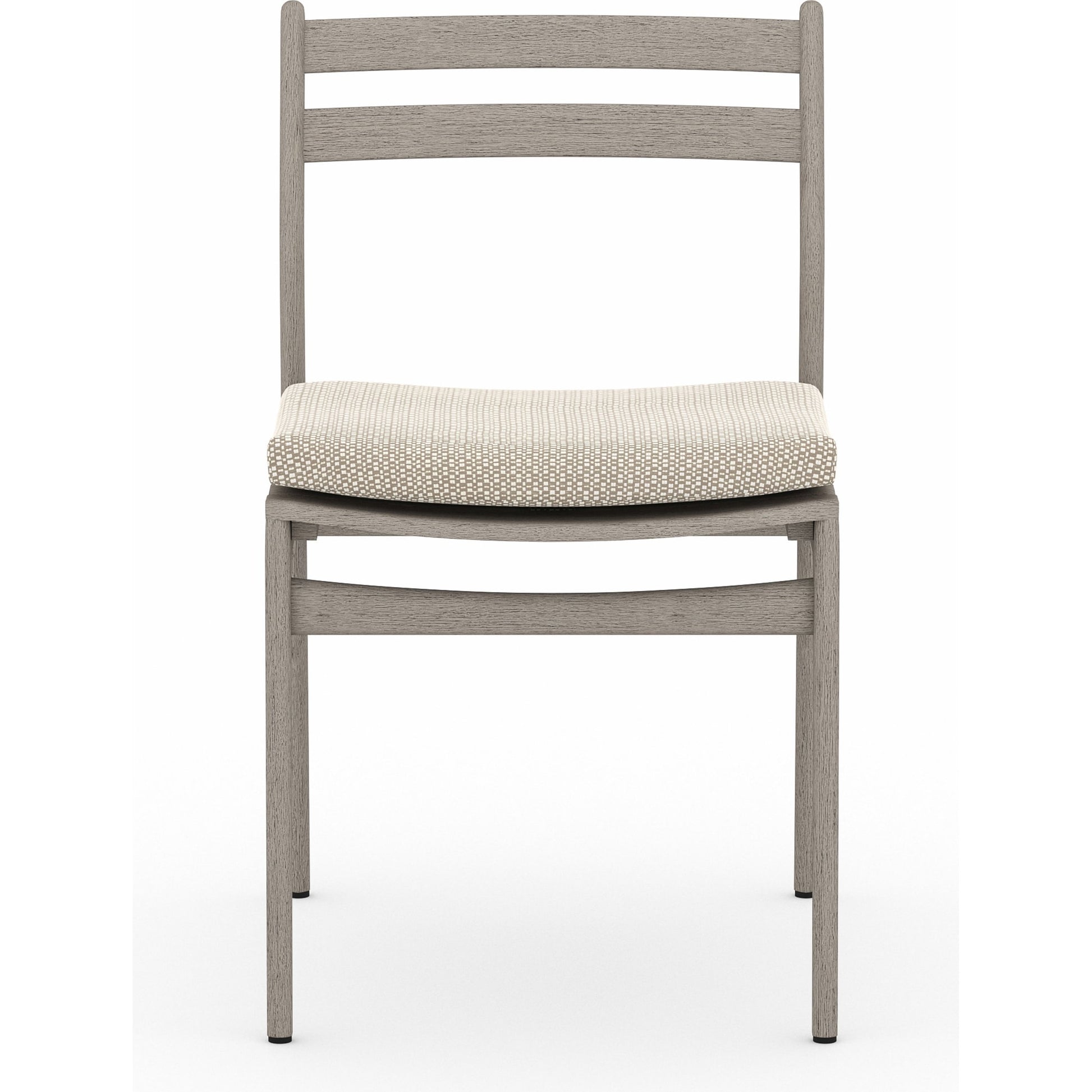 Atherton Outdoor Dining Chair by Four Hands. Made from 100% olefin, solid fsc®-certified teak, 91% polyurethane foam pad, 9% polyester fiber batting in a coastal style.
