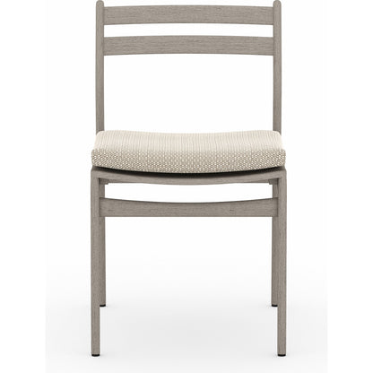 Atherton Outdoor Dining Chair by Four Hands. Made from 100% olefin, solid fsc®-certified teak, 91% polyurethane foam pad, 9% polyester fiber batting in a coastal style.