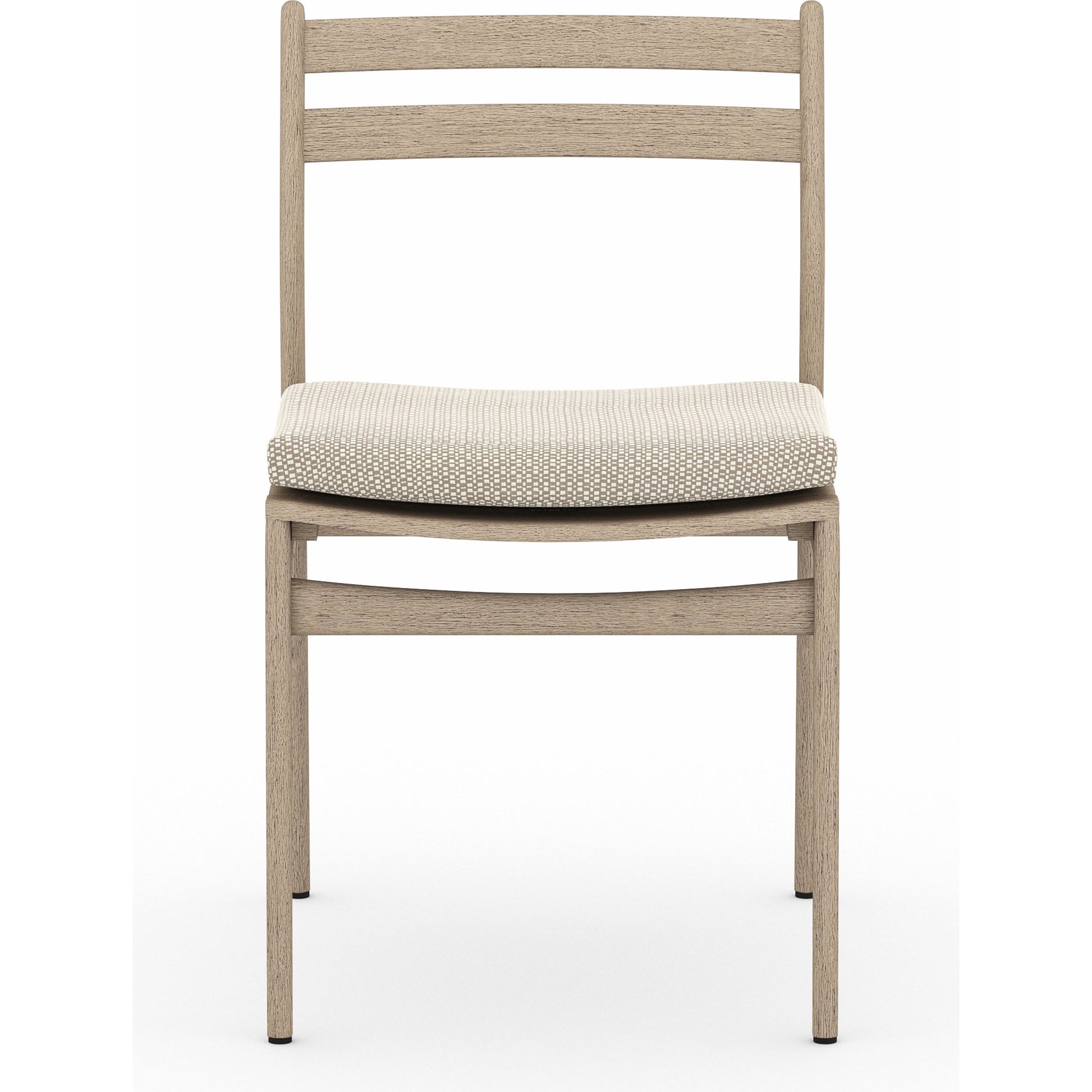 Atherton Outdoor Dining Chair by Four Hands. Made from 100% olefin, solid fsc®-certified teak, 91% polyurethane foam pad, 9% polyester fiber batting in a coastal style.