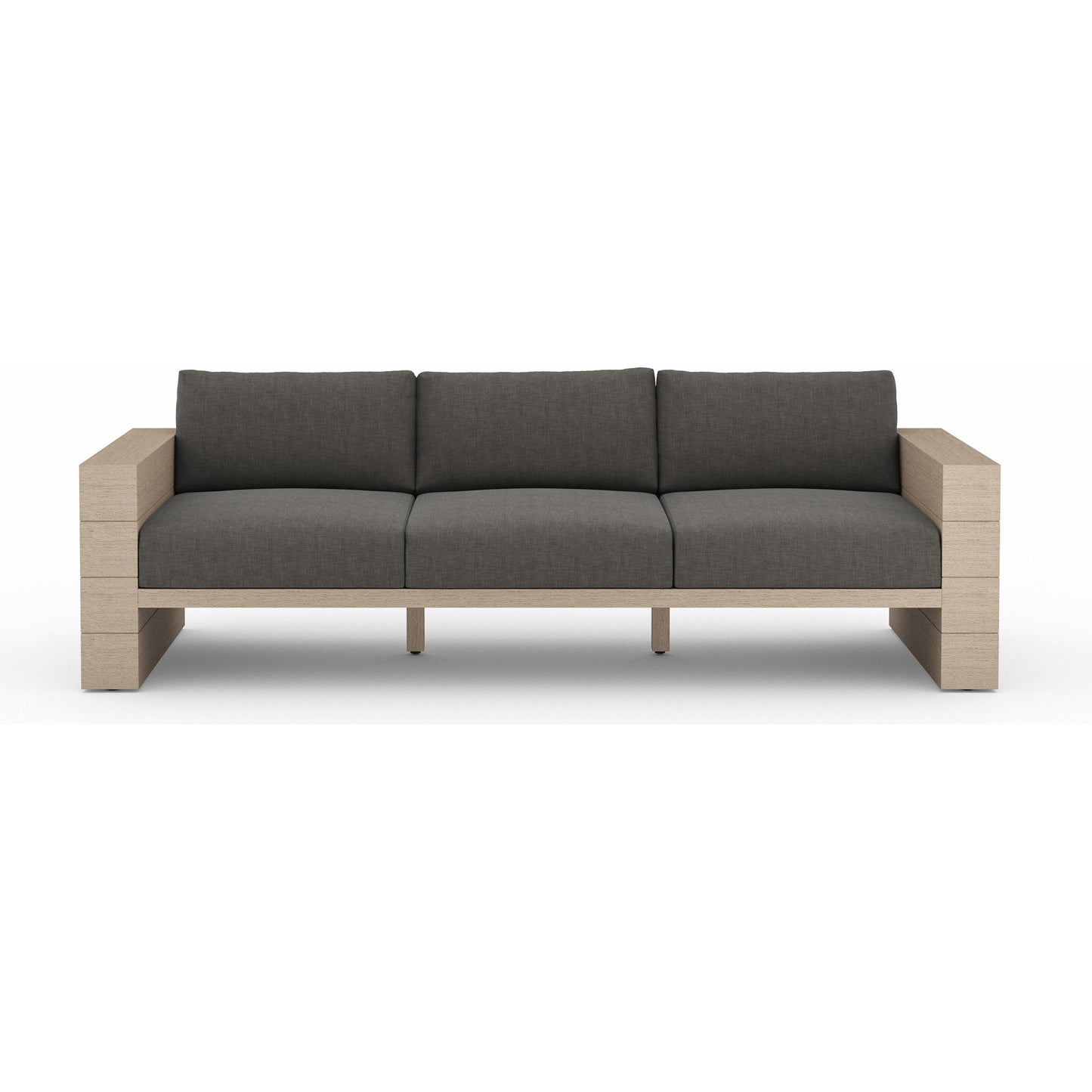 006 SI-1715926 | Additional Silo | Leroy Outdoor Sofa by Four Hands. Made from 100% olefin, solid teak, 91% polyurethane foam pad, 9% polyester fiber batting in a coastal style.
