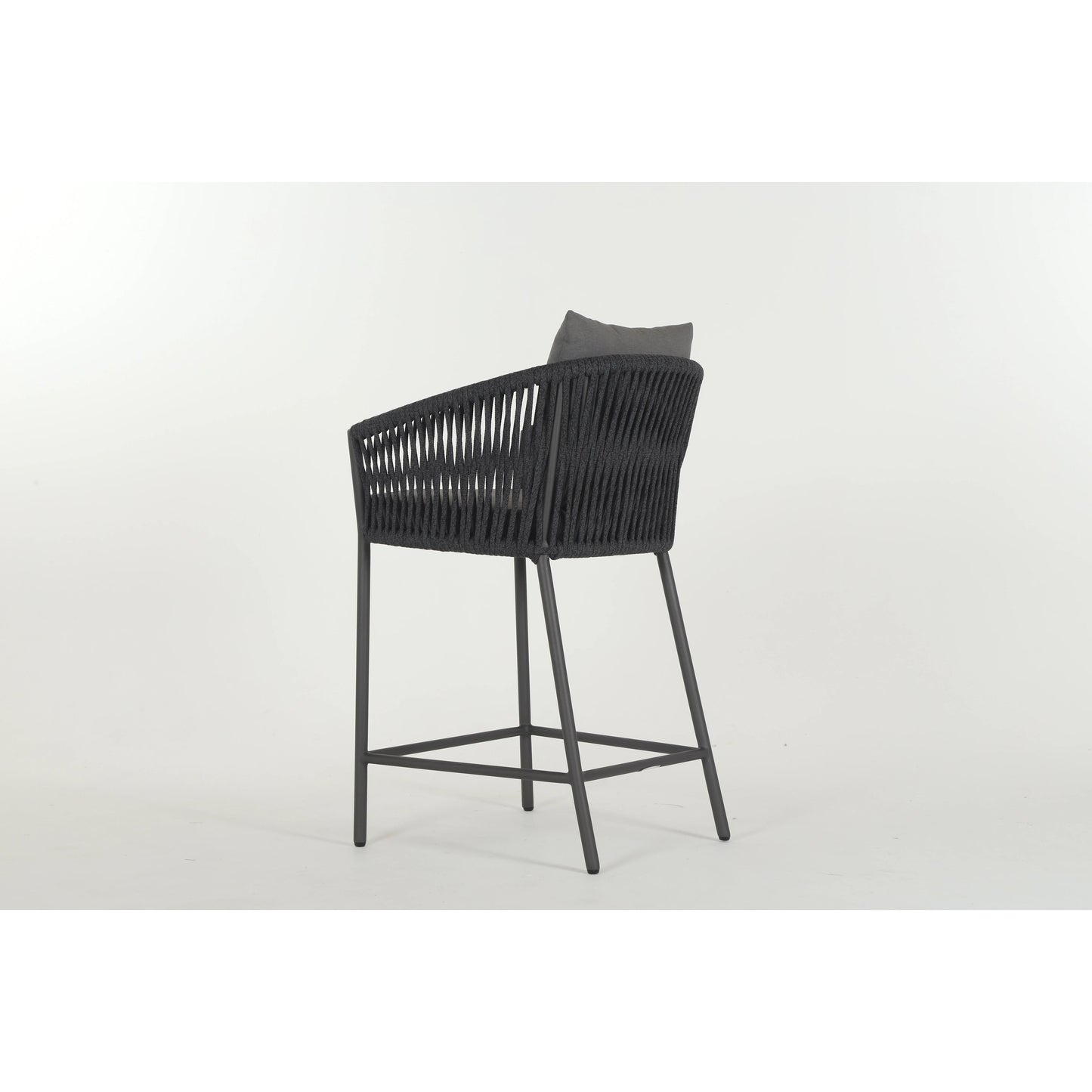 009 SI-1716417 | Additional Silo | Porto Outdoor Counter Stool by Four Hands in charcoal. Made from 100% olefin, aluminum, 100% polypropylene in a modern style.
