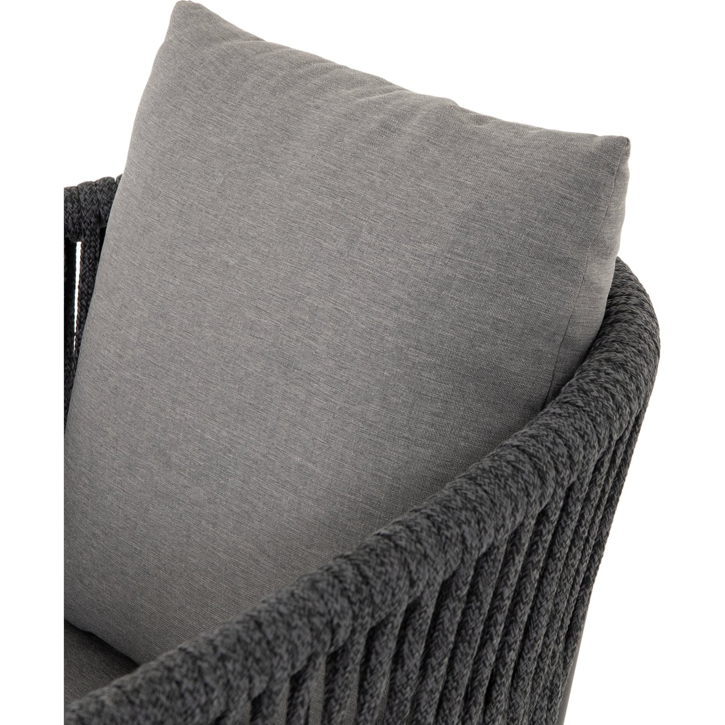 006 SI-1716417 | Additional Silo | Porto Outdoor Counter Stool by Four Hands in charcoal. Made from 100% olefin, aluminum, 100% polypropylene in a modern style.