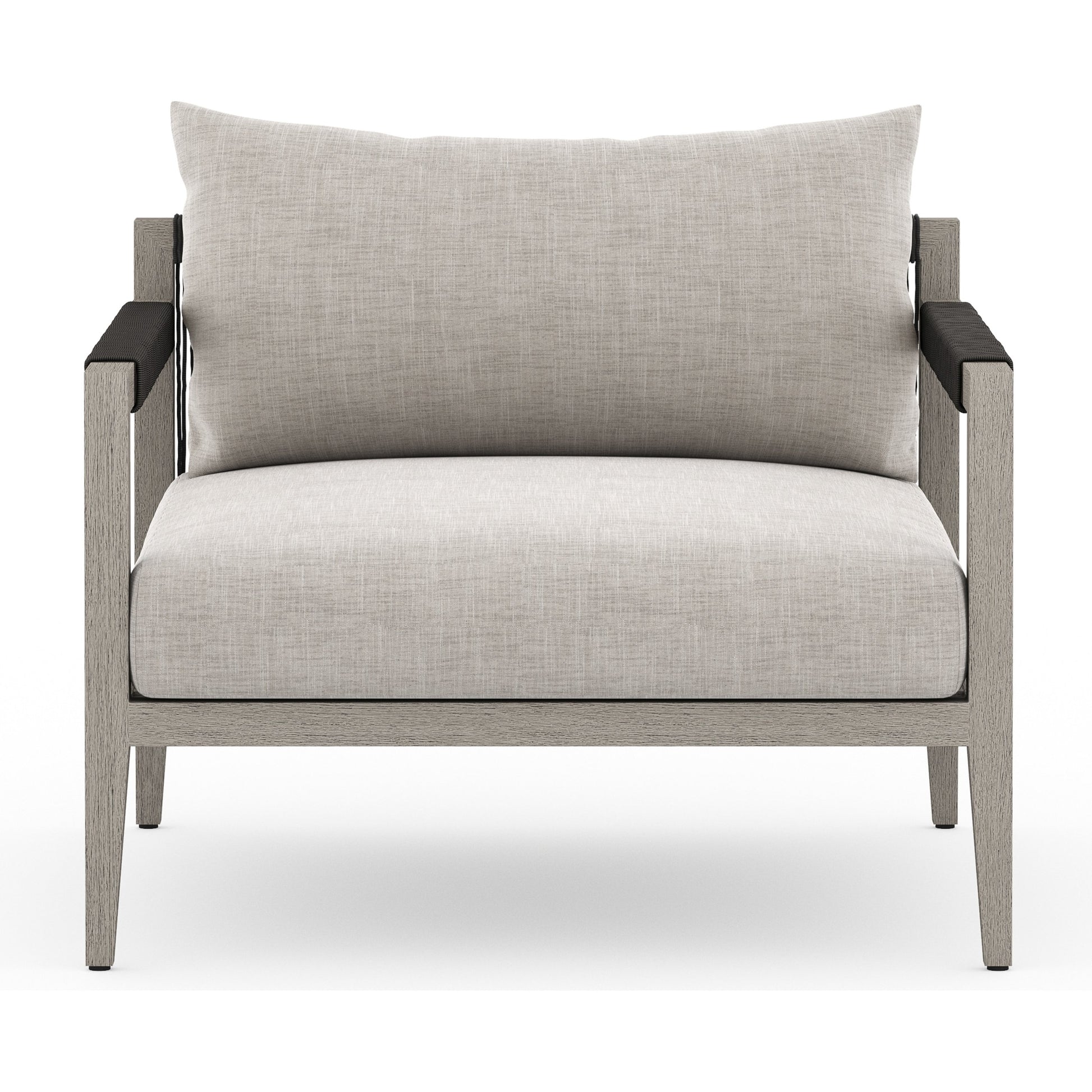 Sherwood Outdoor Chair, Weathered Grey by Four Hands. Made from 100% olefin, solid fsc®-certified teak, 100% polypropylene in a coastal style.