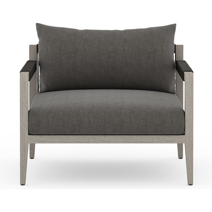 Sherwood Outdoor Chair, Weathered Grey by Four Hands. Made from 100% olefin, solid fsc®-certified teak, 100% polypropylene in a coastal style.