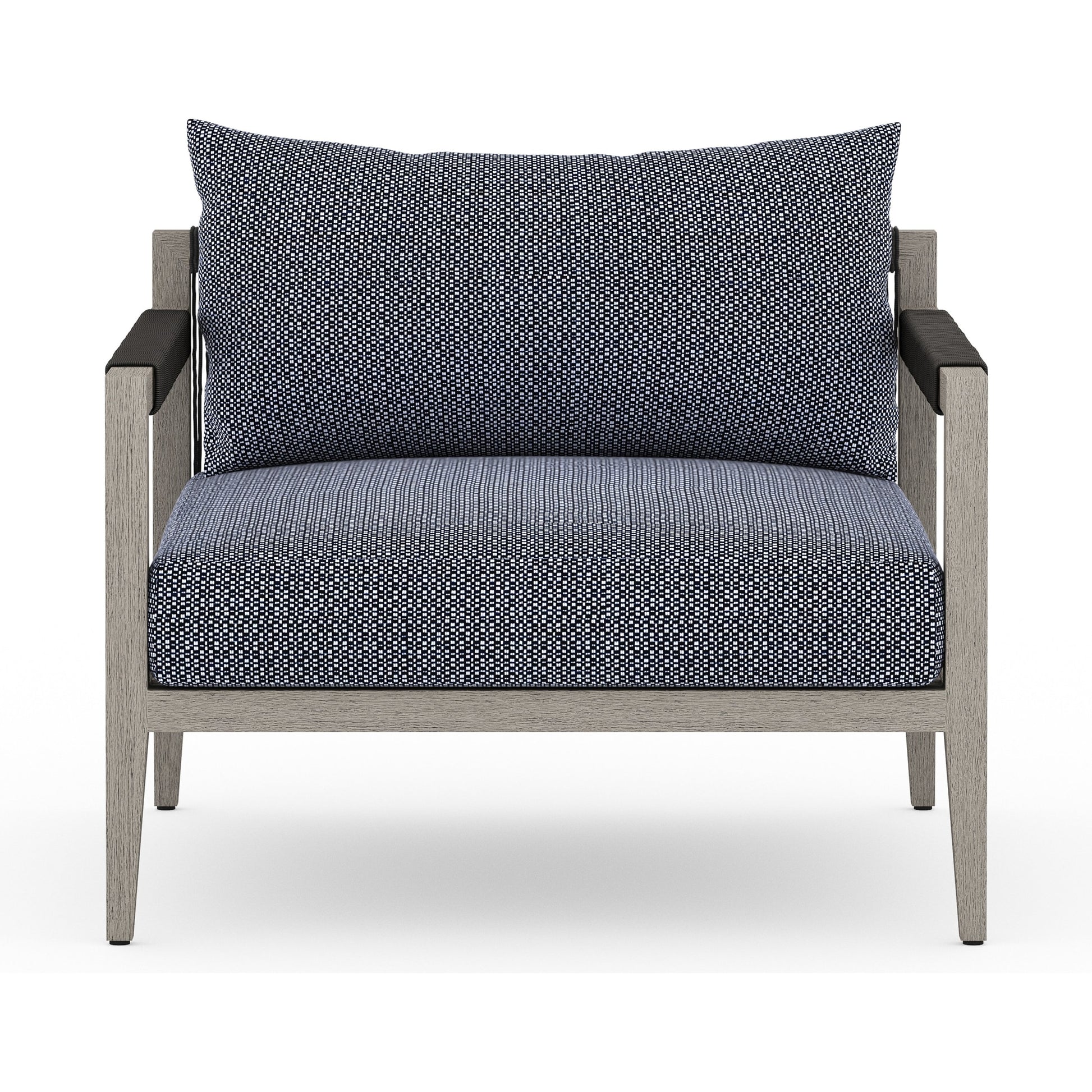 Sherwood Outdoor Chair, Weathered Grey by Four Hands. Made from 100% olefin, solid fsc®-certified teak, 100% polypropylene in a coastal style.