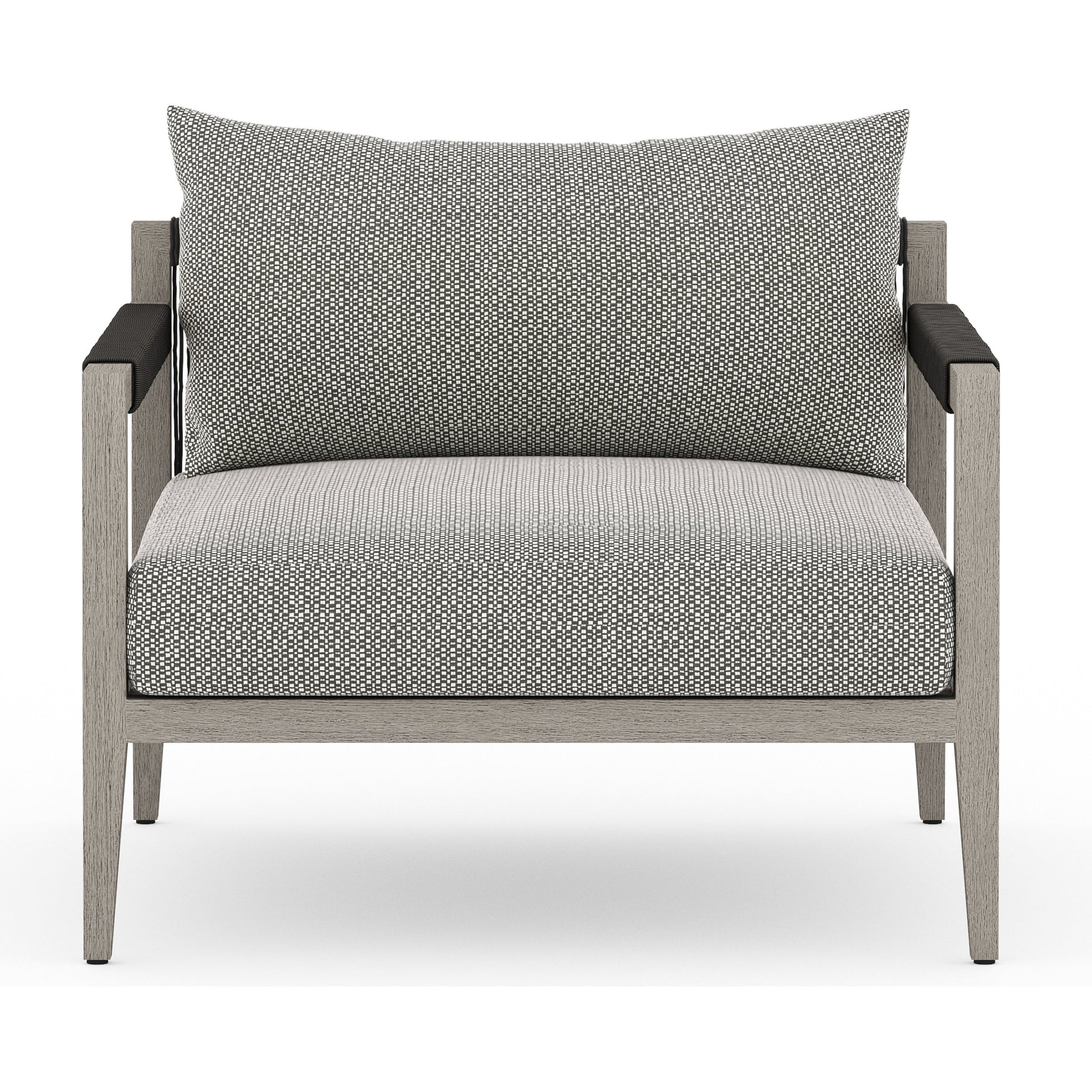 Sherwood Outdoor Chair, Weathered Grey by Four Hands. Made from 100% olefin, solid fsc®-certified teak, 100% polypropylene in a coastal style.