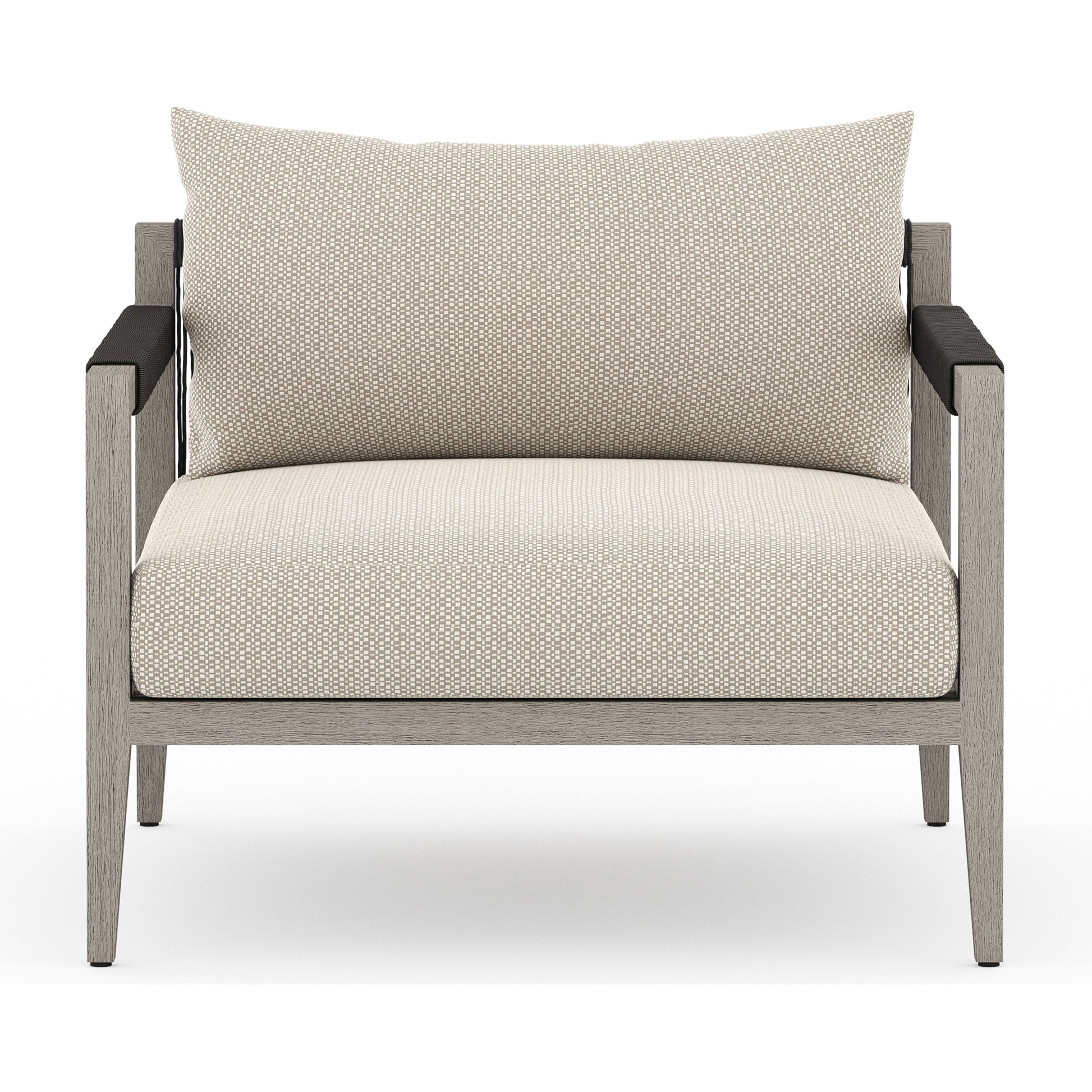 Sherwood Outdoor Chair, Weathered Grey by Four Hands. Made from 100% olefin, solid fsc®-certified teak, 100% polypropylene in a coastal style.