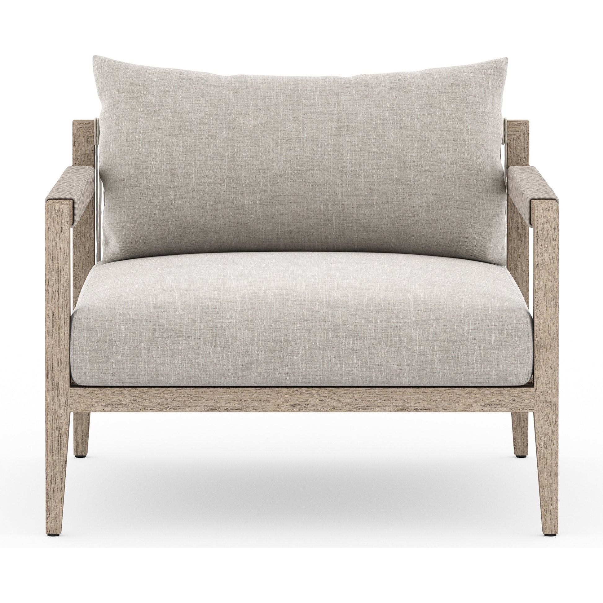 Sherwood Outdoor Chair, Washed Brown by Four Hands. Made from 100% olefin, solid fsc®-certified teak, 100% polypropylene in a coastal style.