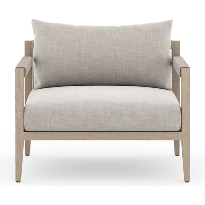 Sherwood Outdoor Chair, Washed Brown by Four Hands. Made from 100% olefin, solid fsc®-certified teak, 100% polypropylene in a coastal style.