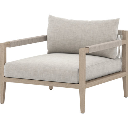 Sherwood Outdoor Chair, Washed Brown by Four Hands. Made from 100% olefin, solid fsc®-certified teak, 100% polypropylene in a coastal style.