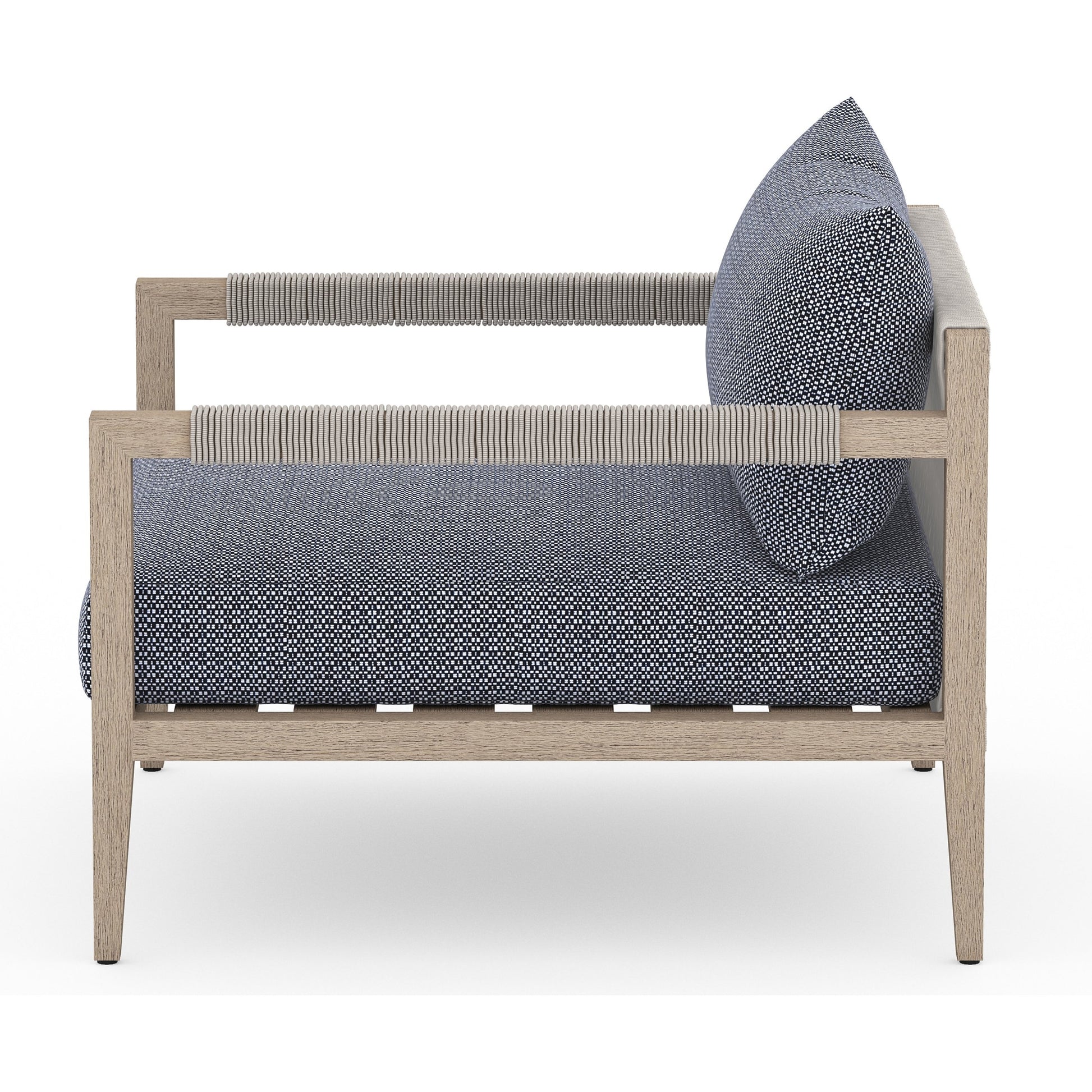 Sherwood Outdoor Chair, Washed Brown by Four Hands. Made from 100% olefin, solid fsc®-certified teak, 100% polypropylene in a coastal style.